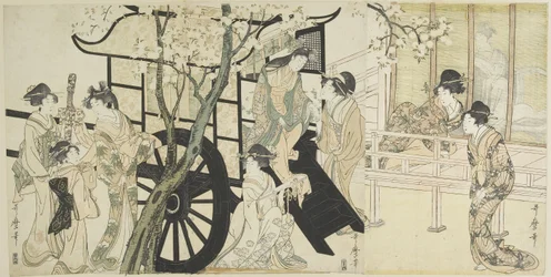 (Se på körsbärsblommor som liknas vid en kejserlig vagnscen), ca. 1798